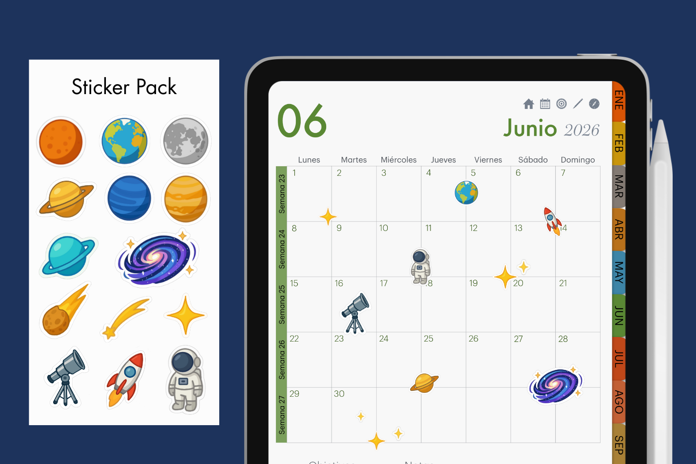 Space-Themed Sticker Pack